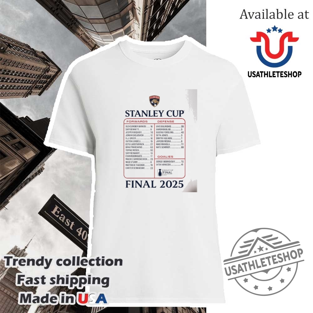 Florida Panthers 2025 Stanley Cup Final Roster Players Tshirt