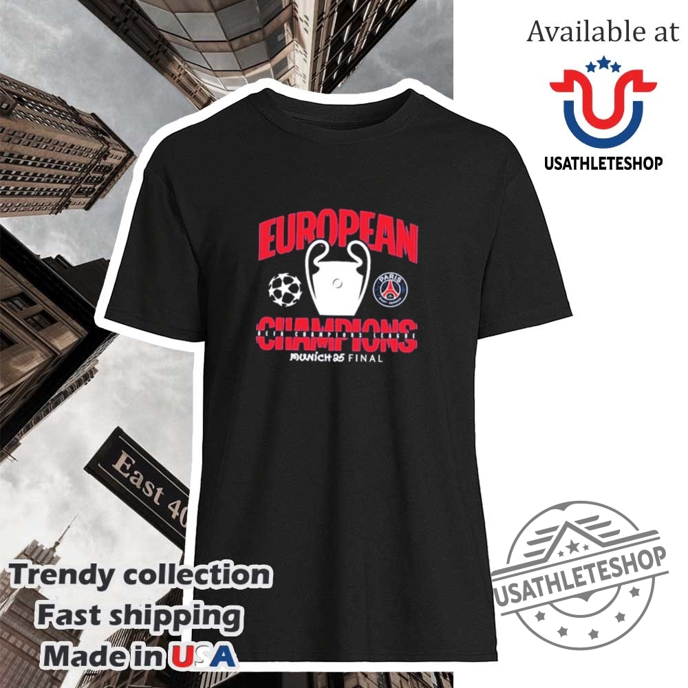 Psg Ucl Champions 2025 European Champions Graphic Tshirt