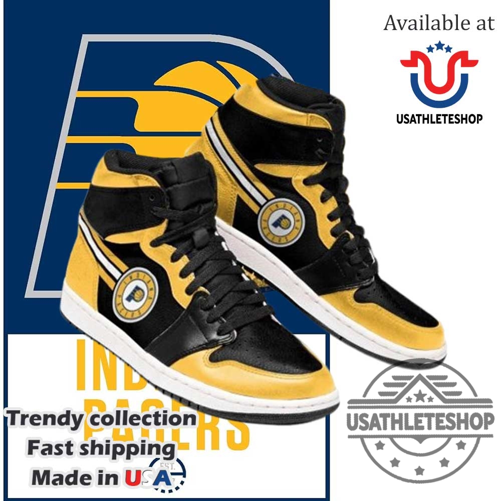 Nba Indiana Pacers Gold Black Air Jordan 1 High Sneakers