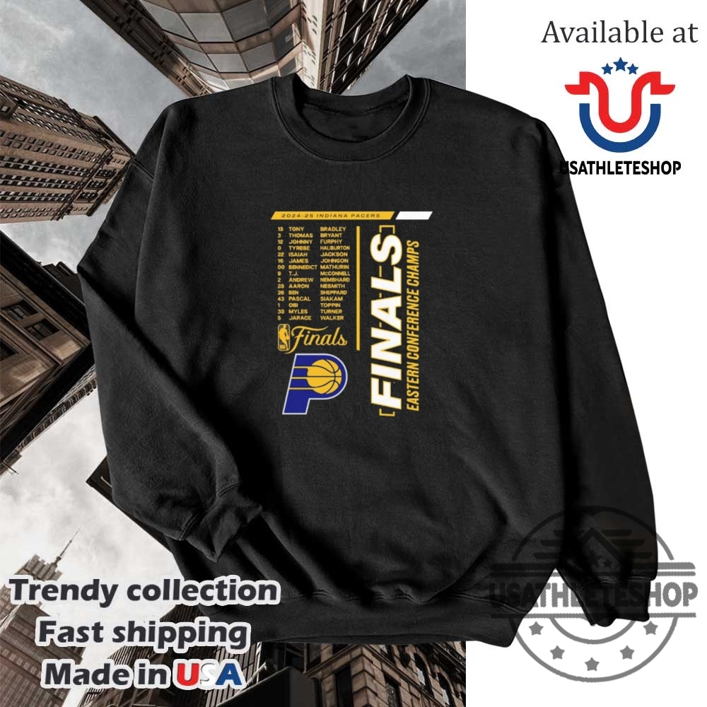 Indiana Pacers 2025 Eastern Conference Champions Roster Shirt 5 Indiana Pacers 2025 Eastern Conference Champions Roster shirt