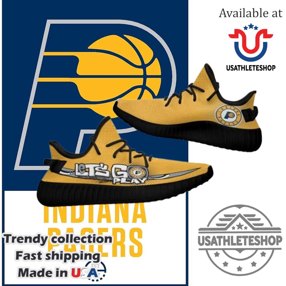 Nba Indiana Pacers Lets Go Play Yeezy Boost Sneakers Black Sole