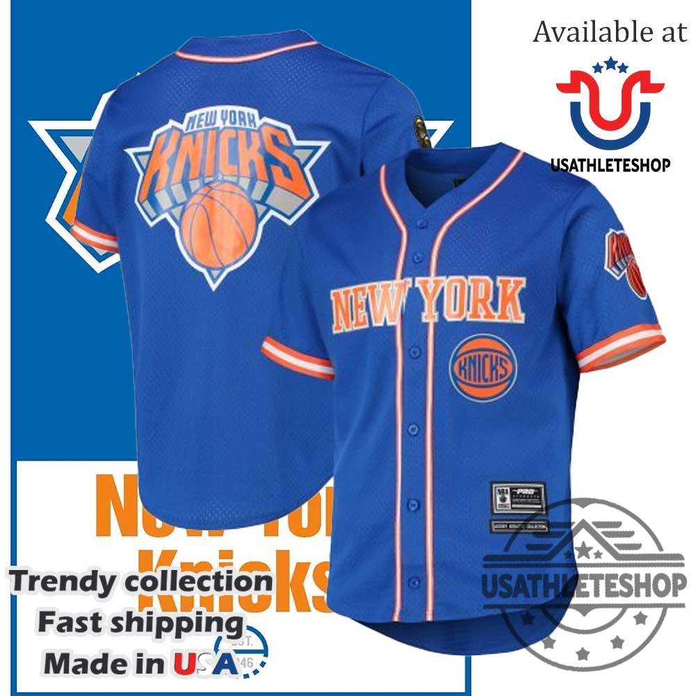 Nba New York Knicks Blue Baseball Jersey
