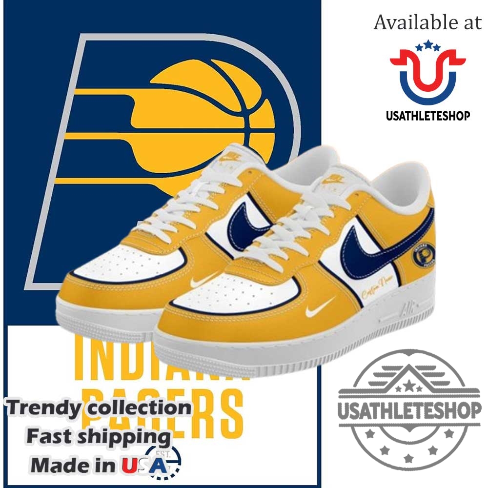 Indiana Pacers Collab Nike Custom Name Air Force 1 Shoes