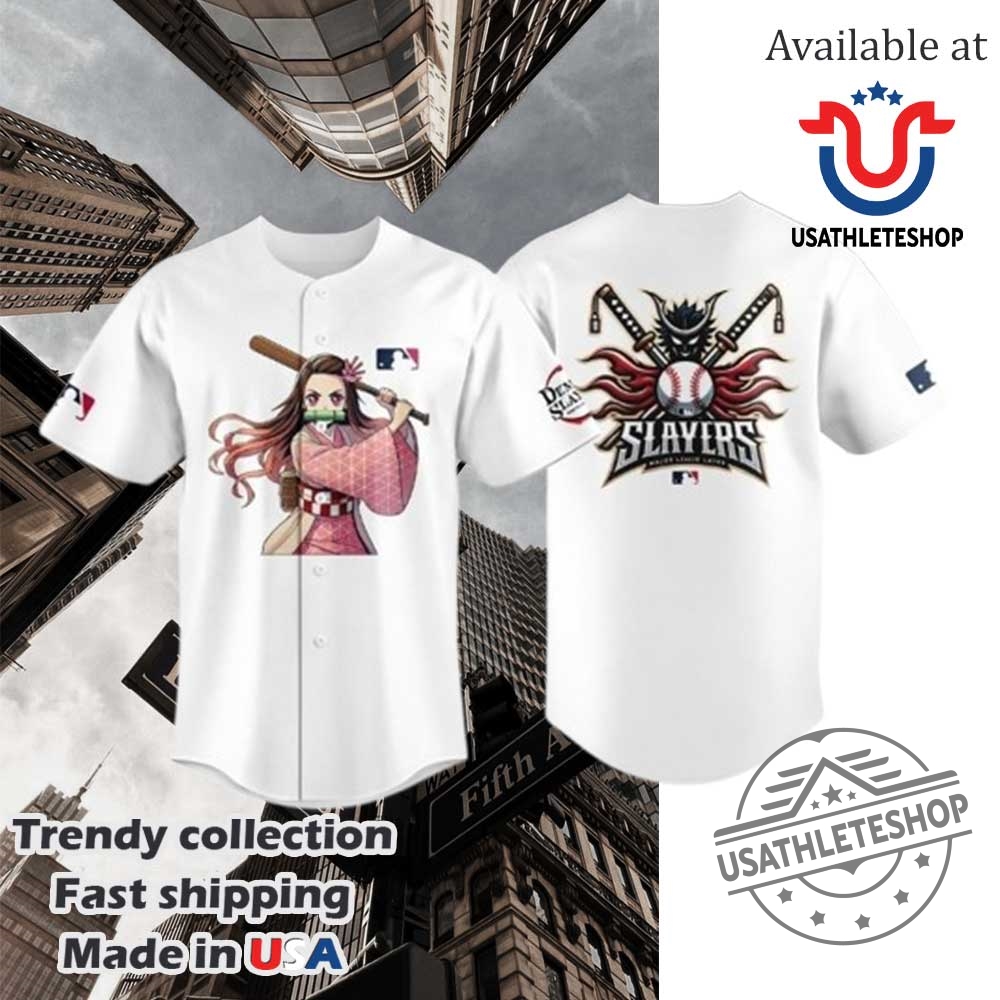 Kamado Nezuko Demon Slayer X Mlb Baseball White Jersey