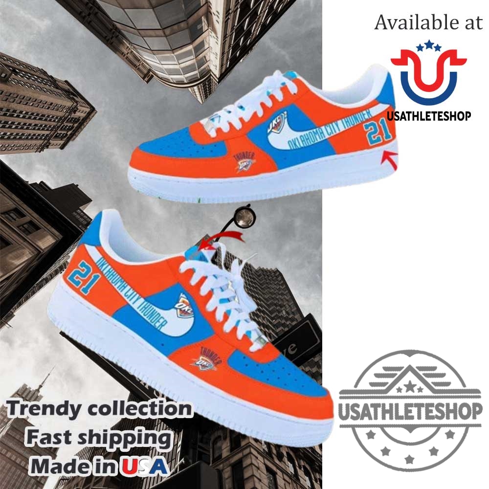 Nba Oklahoma City Thunder Air Force Sneakers Custom Number And Name For Fans Af1 Shoes 3 NBA Oklahoma City Thunder Air Force Sneakers Custom Number And Name For Fans AF1 Shoes