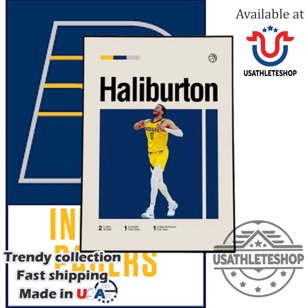 "Top NBA Posters and Sports Shirts for Dedicated Fans" 2 Tyrese Haliburton Poster Indiana Pacers Nba Wall Art Print For Fans