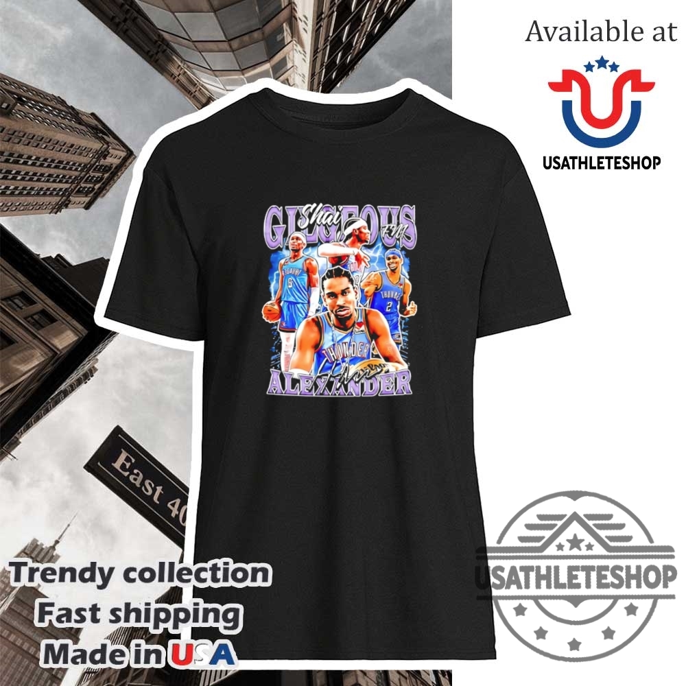 "Top NBA Posters and Sports Shirts for Dedicated Fans" 9 Shai Gilgeousalexander Okc Thunder Collage Signature Shirt