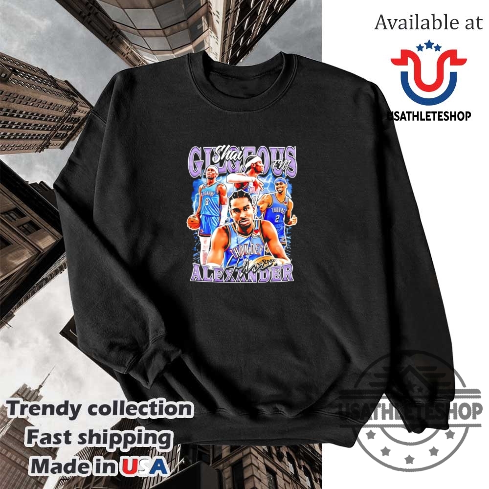 Shai Gilgeousalexander Okc Thunder Collage Signature Shirt 5 Shai Gilgeous-Alexander OKC Thunder collage signature shirt