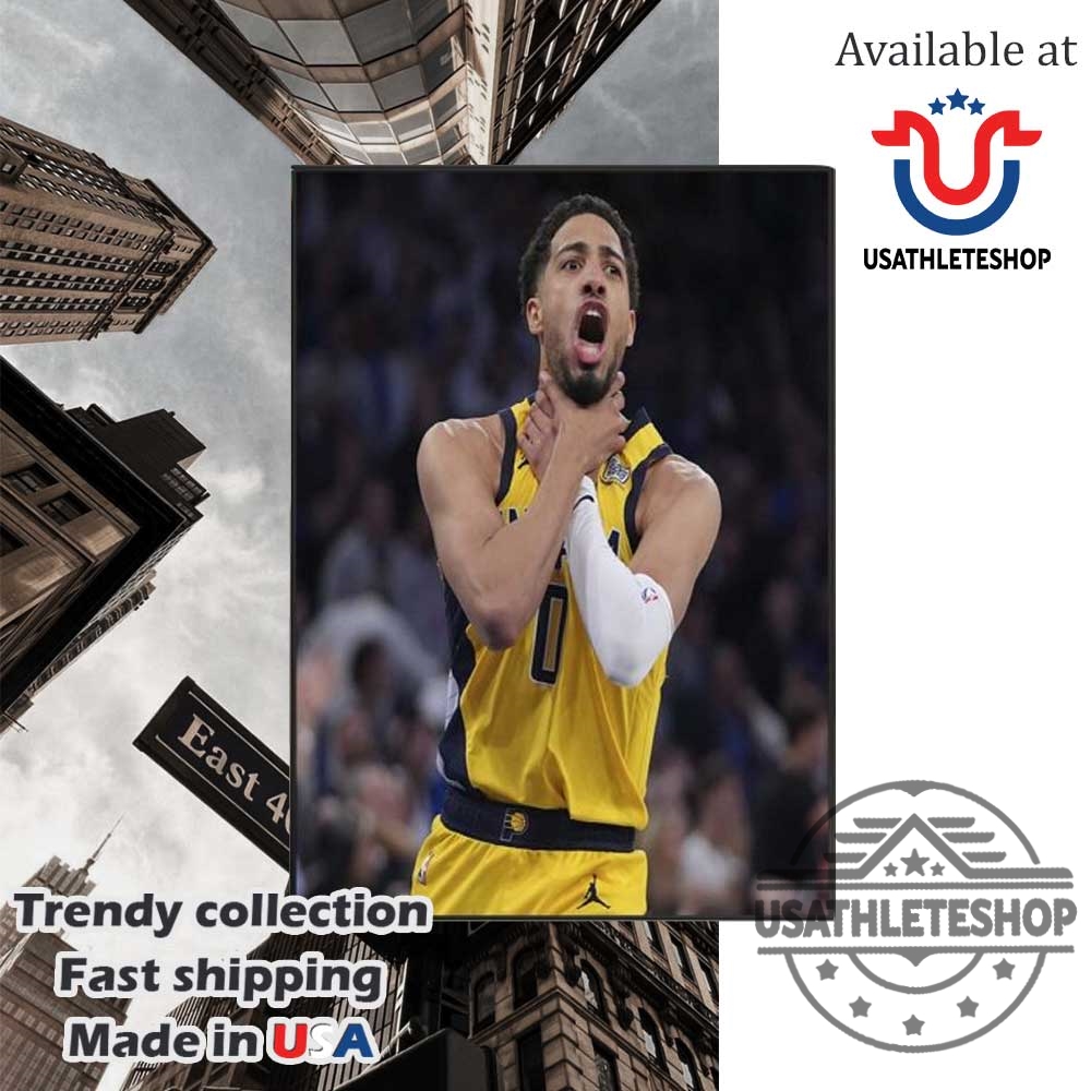Tyrese Haliburton Choke Sign Celebration Before Eastern Conference Finals Game 1 Win Home Decor Poster Canvas 3 Tyrese Haliburton Choke Sign Celebration Before Eastern Conference Finals Game 1 Win Home Decor Poster Canvas