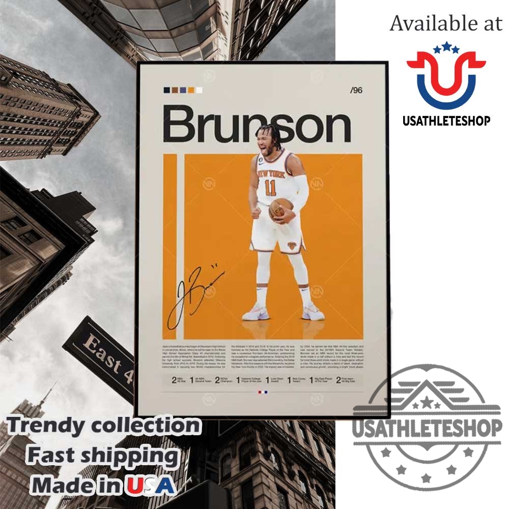 Jalen Brunson Poster New York Knicks Nba Wall Art Print For Basketball Fans 3 Jalen Brunson Poster – New York Knicks NBA Wall Art Print for Basketball Fans