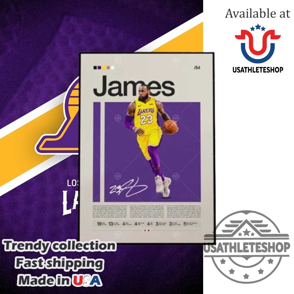 Lebron James Poster Lakers Wall Art Print For Nba Basketball Fans