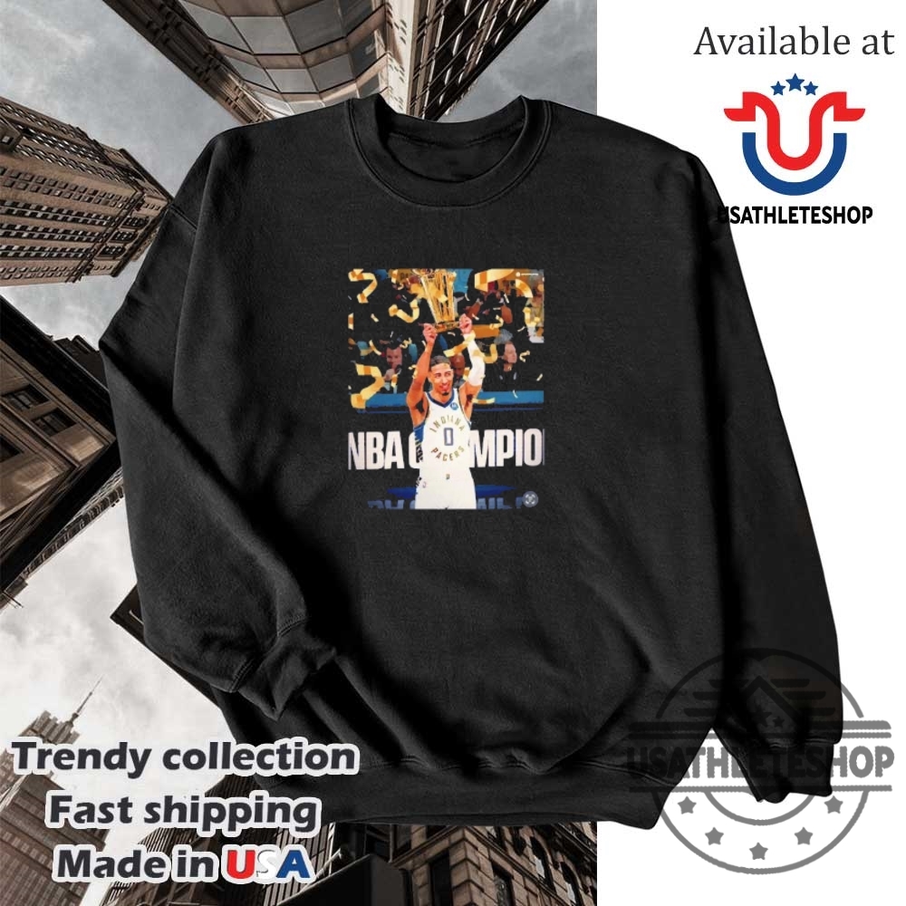 Tyrese Haliburton Holding A Trophy Indiana Pacers Nba Cup Shirt 5 Tyrese Haliburton holding a trophy Indiana Pacers NBA Cup shirt