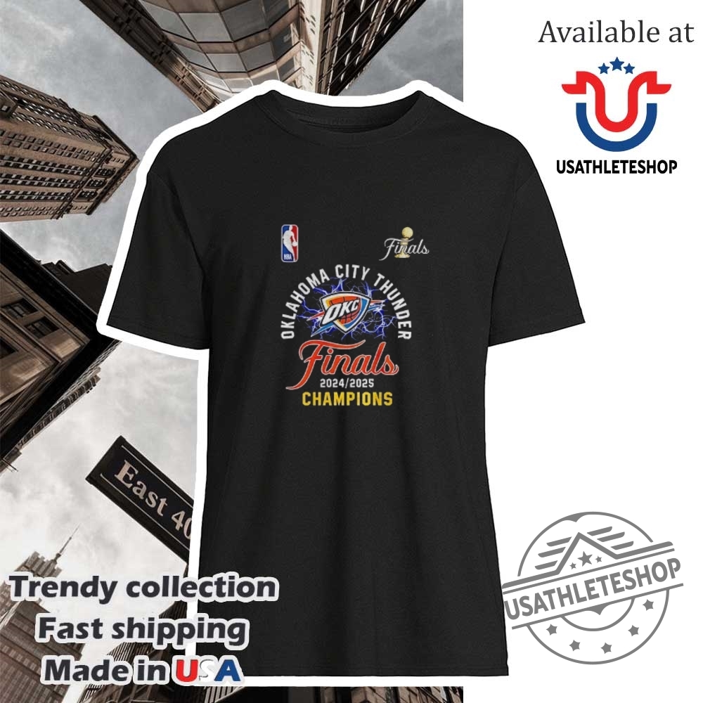 "Shop 2025 NBA Finals Gear: Pacers, Knicks, Thunder, Buccaneers, Eagles" 15 Oklahoma City Thunder Nba Basketball 2024 2025 Finals Champions Shirt