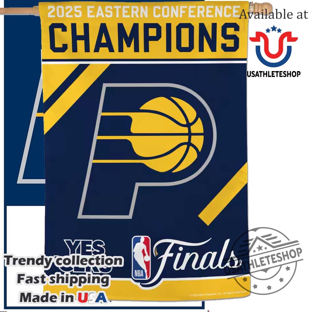 "Shop 2025 NBA Finals Gear: Pacers, Knicks, Thunder, Buccaneers, Eagles" 21 Indiana Pacers Wincraft 2025 Eastern Conference Champions Flag