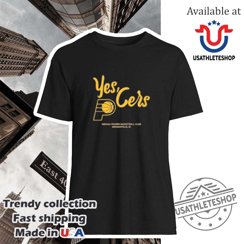 "Shop 2025 NBA Finals Gear: Pacers, Knicks, Thunder, Buccaneers, Eagles" 35 Indiana Pacers Yes Cers Basketball Club Indianapolis In Shirt