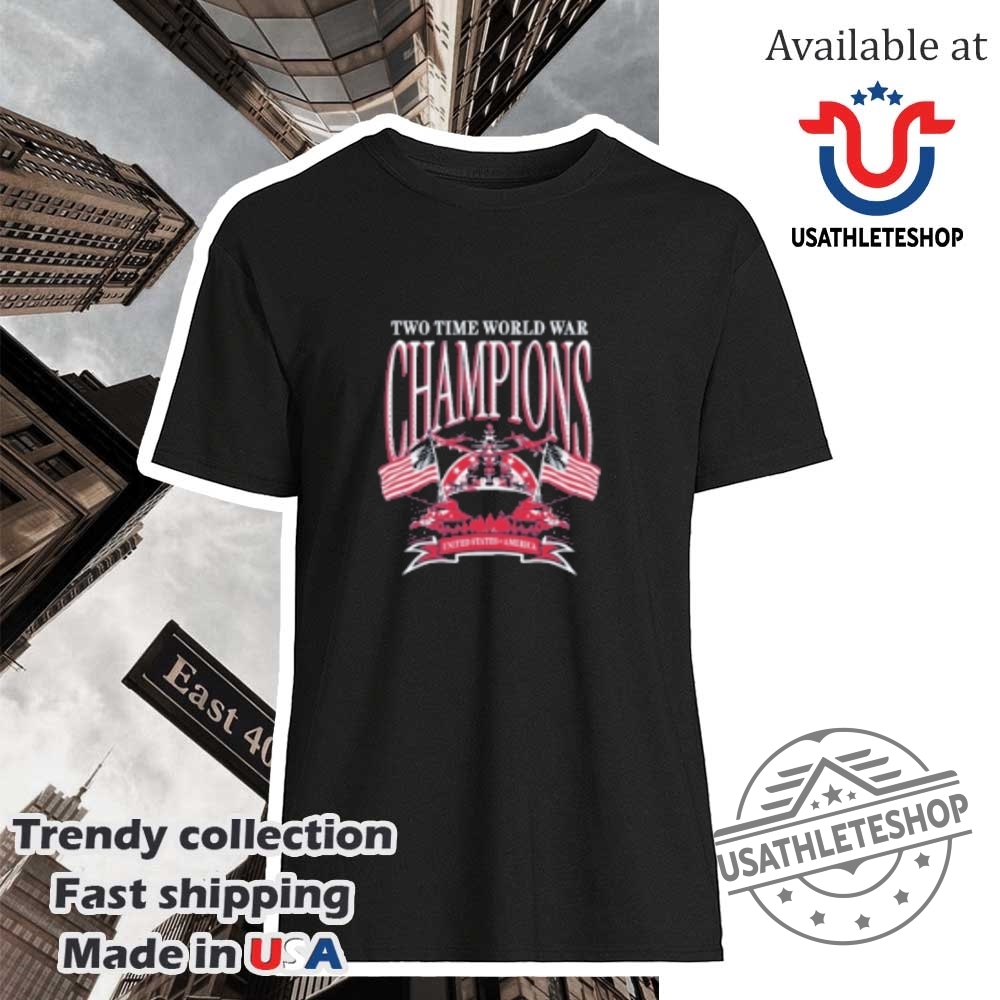 "Ultimate Sports Fan Guide: Posters and Apparel for Oilers & Pacers" 7 Two Time World War Champions United States Of America Flag Shirt
