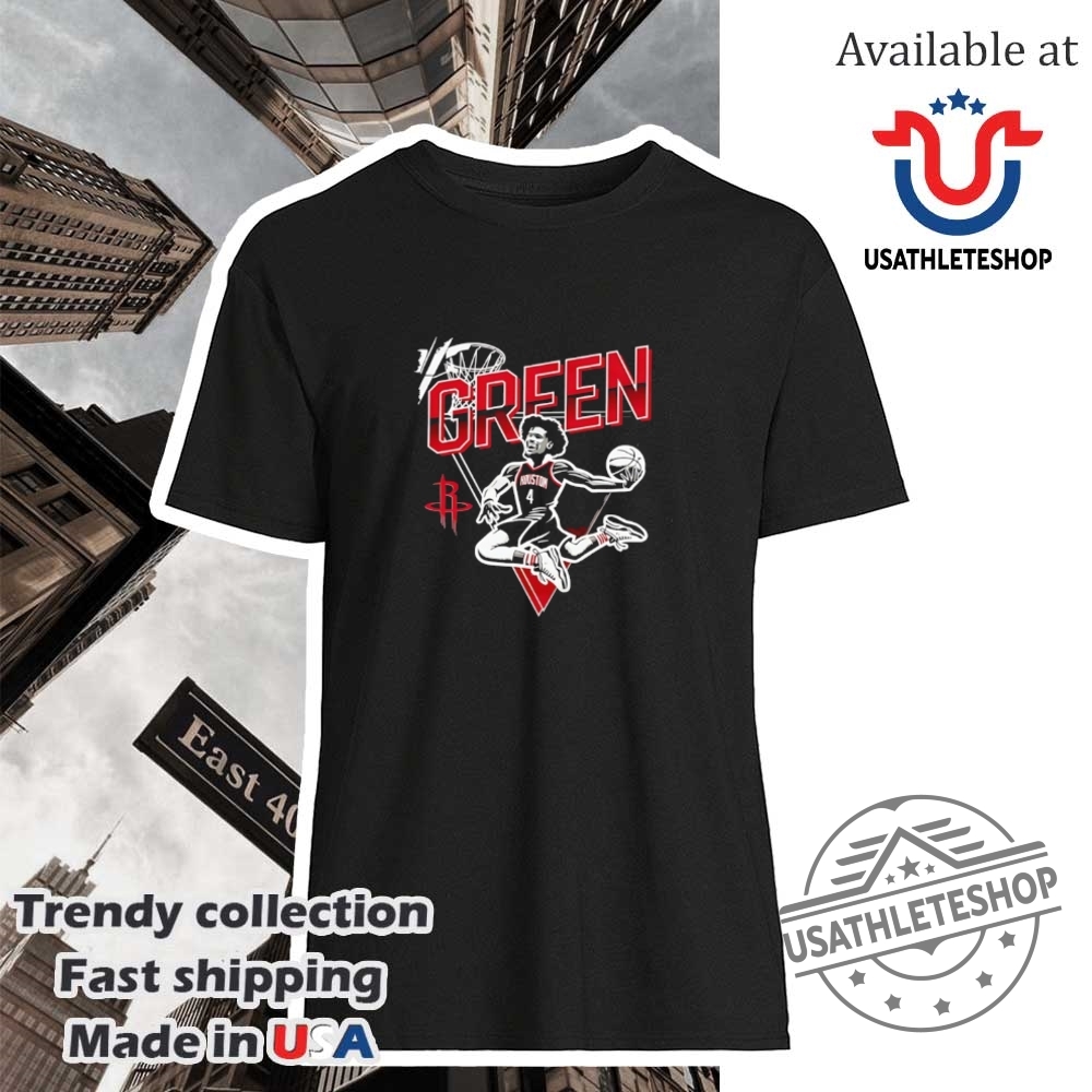 "Ultimate Sports Fan Guide: Posters and Apparel for Oilers & Pacers" 10 Jalen Green Houston Rockets Basketball Art Shirt