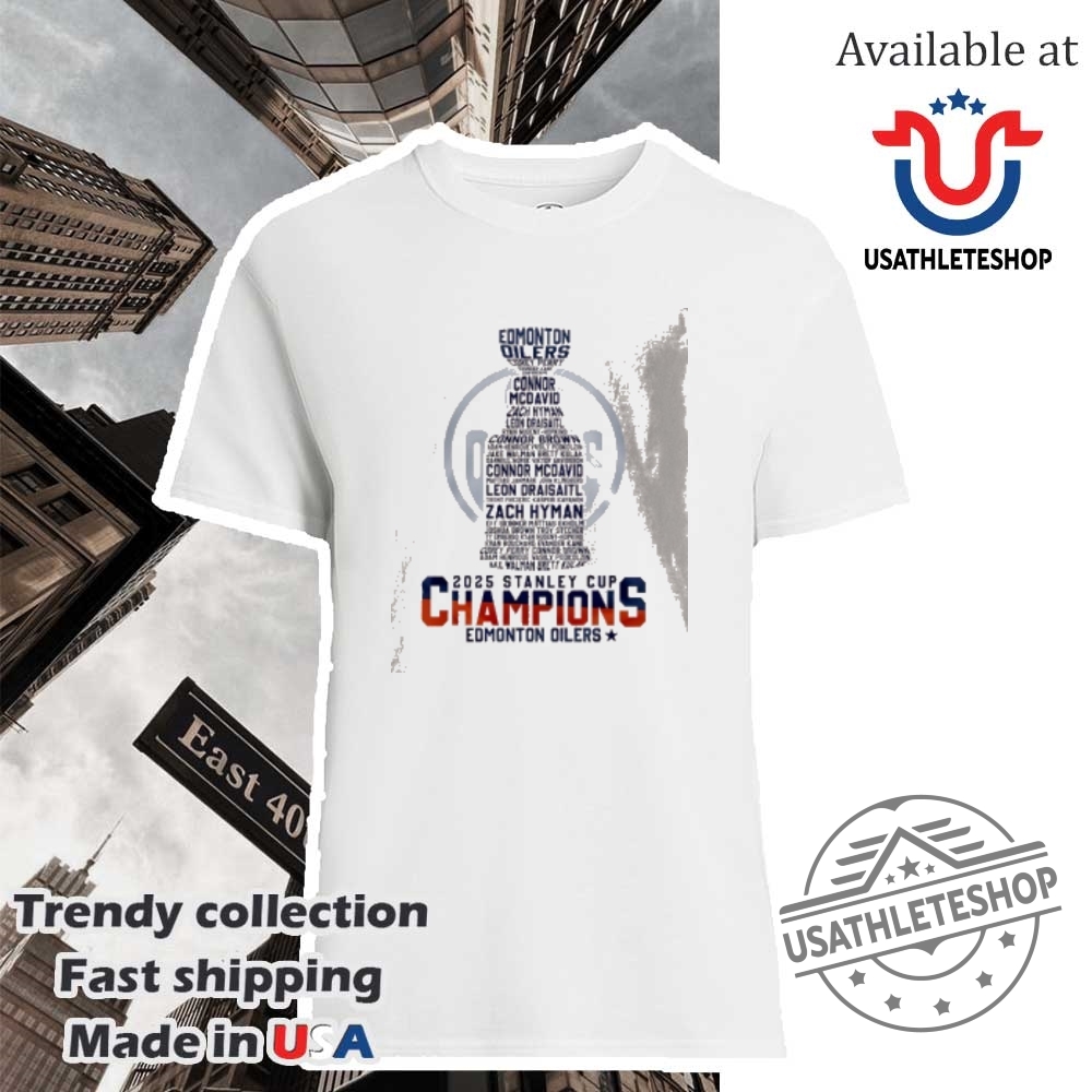 "Ultimate Sports Fan Guide: Posters and Apparel for Oilers & Pacers" 19 2025 Stanley Cup Champions Edmonton Oilers Playoff Hockey Players Trophy Shirt