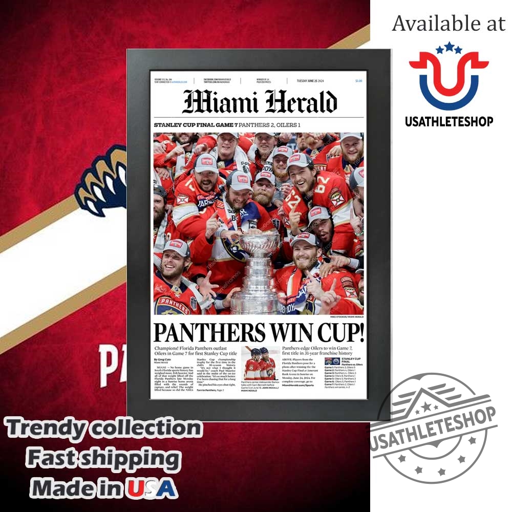 "Ultimate Sports Fan Guide: Posters and Apparel for Oilers & Pacers" 21 2024 Florida Panthers Stanley Cup Champions Panthers Win Cup Poster Canvas