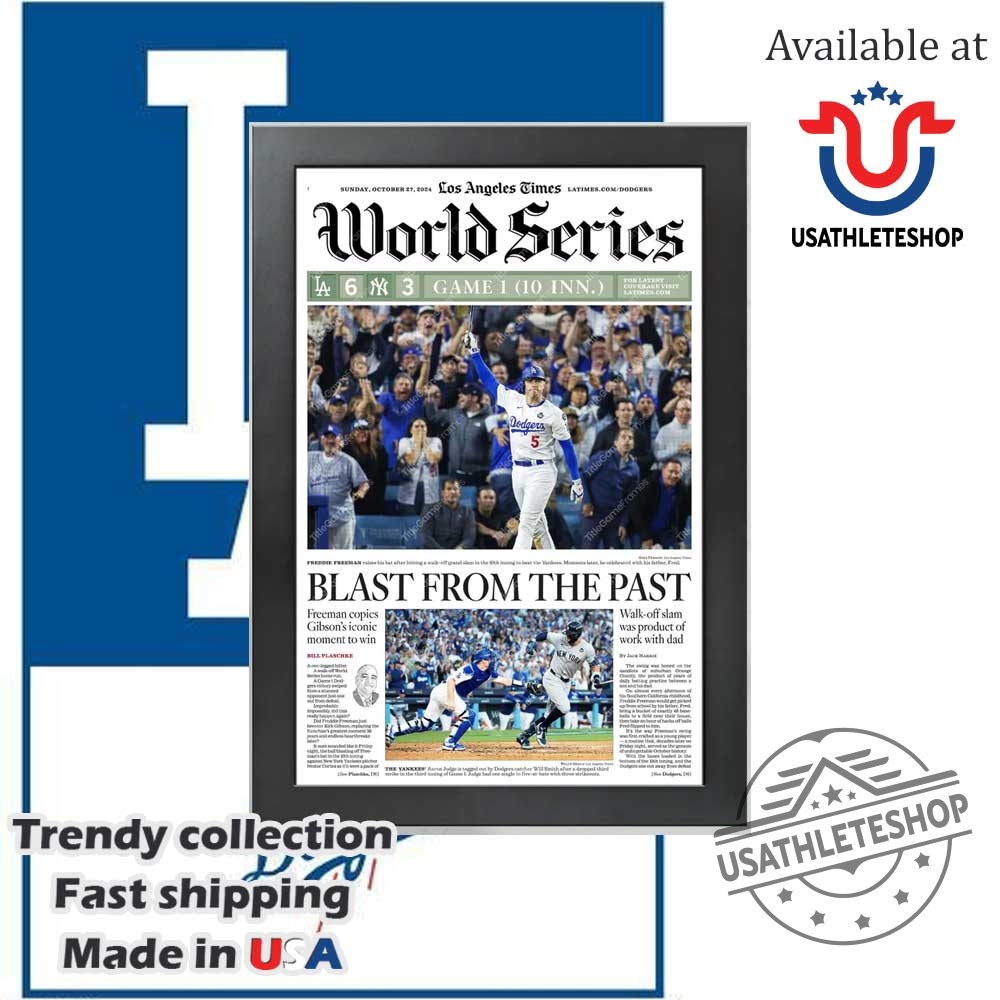"Ultimate Sports Fan Guide: Posters and Apparel for Oilers & Pacers" 22 2024 World Series Game 1 Freddie Freemans Historic Walkoff Slam Poster Canvas