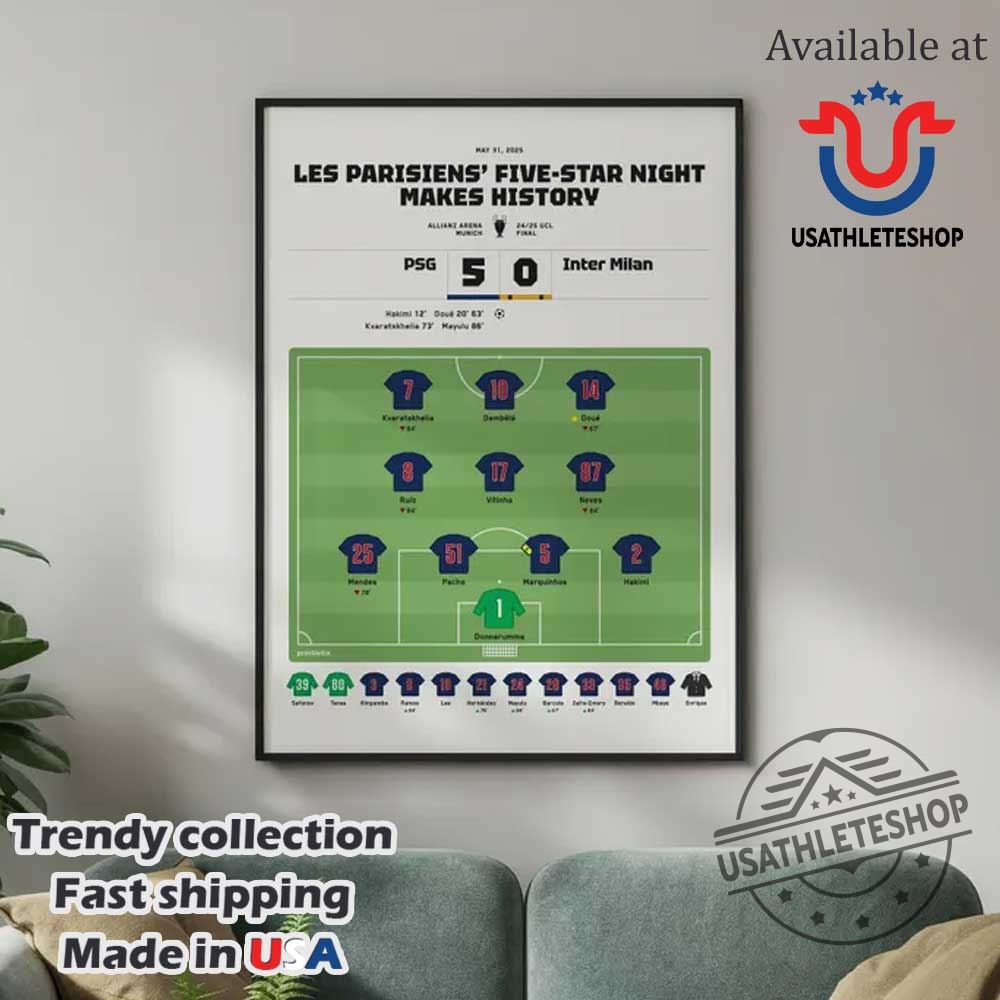 Psg Inter 50 2025 Champions League Final Match Poster 4 PSG - Inter 5:0 2025 Champions League Final Match Poster