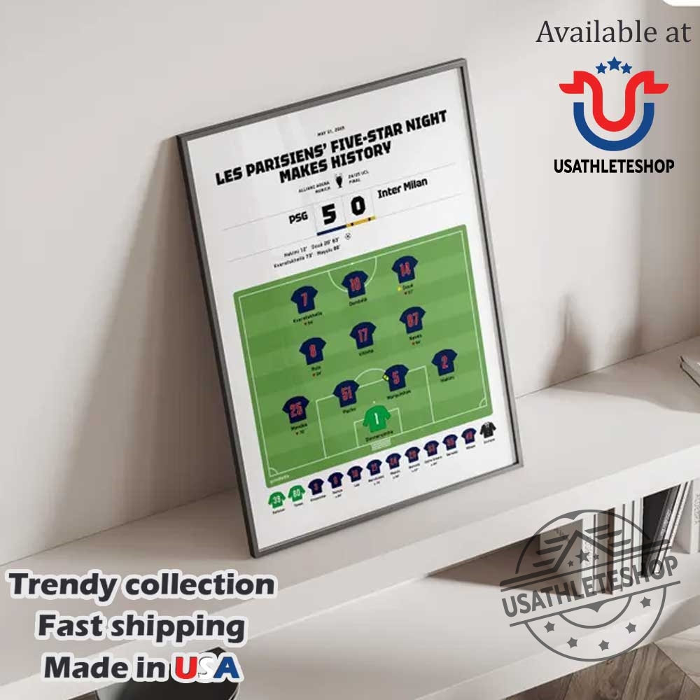 Psg Inter 50 2025 Champions League Final Match Poster 5 PSG - Inter 5:0 2025 Champions League Final Match Poster