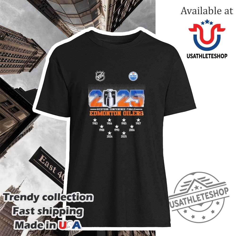 "Ultimate Sports Fan Guide: Posters and Apparel for Oilers & Pacers" 26 Edmonton Oilers Western Conference Champions 2025 Tshirt