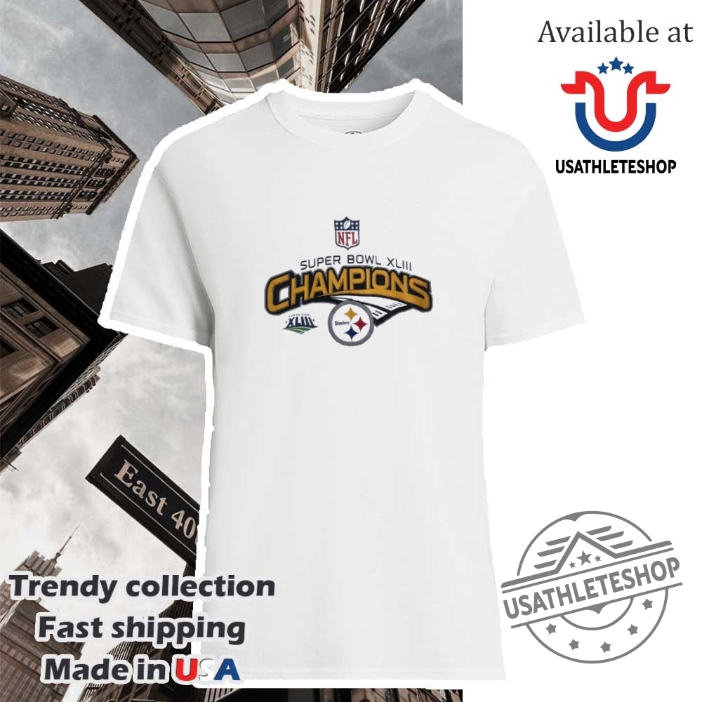 "Top NFL and College Sports Shirts: Steelers, Tar Heels, Bluejays" 3 Pittsburgh Steelers Nfl Super Bowl Xliii Champions Shirt