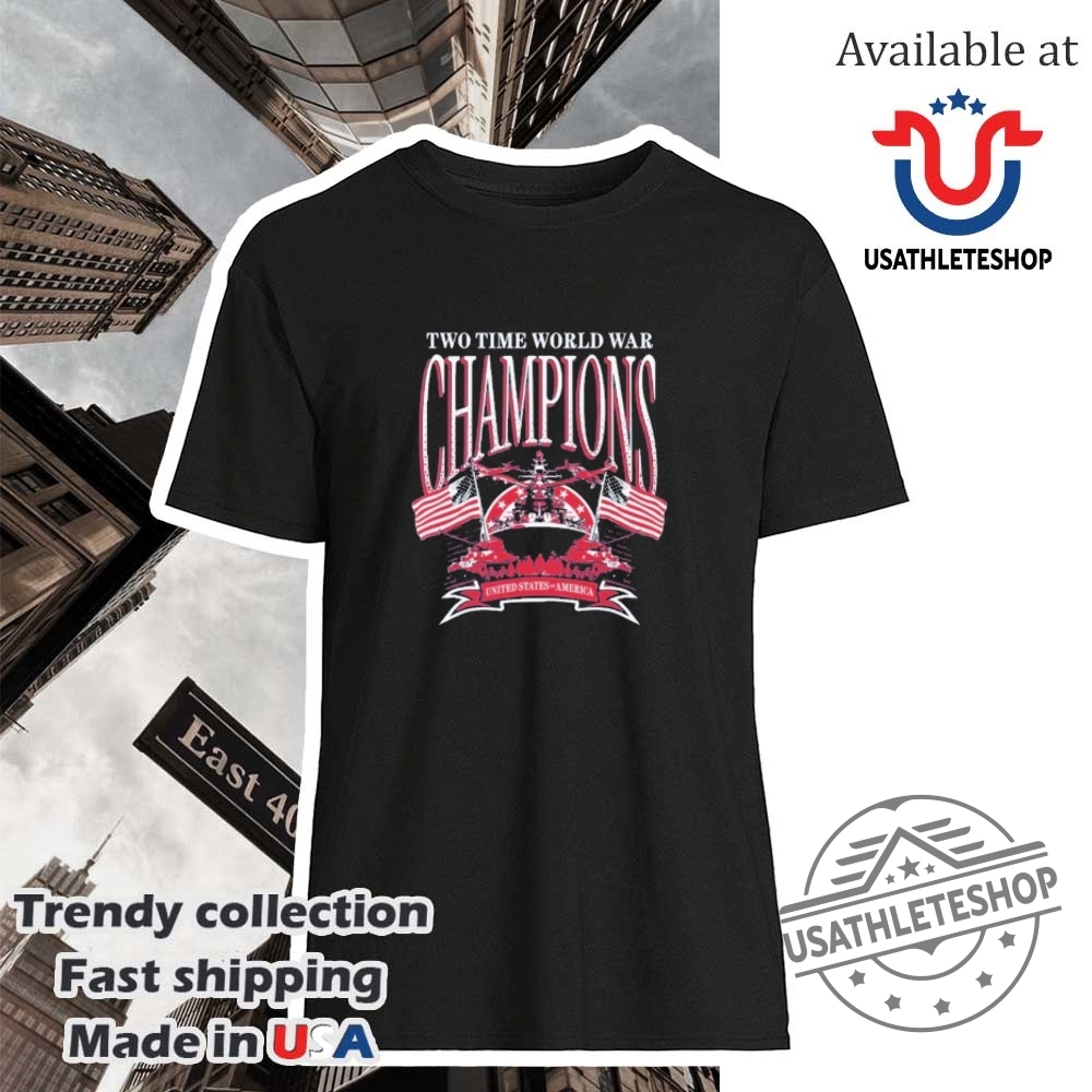 "Top NFL and College Sports Shirts: Steelers, Tar Heels, Bluejays" 11 Two Time World War Champions Usa Shirt
