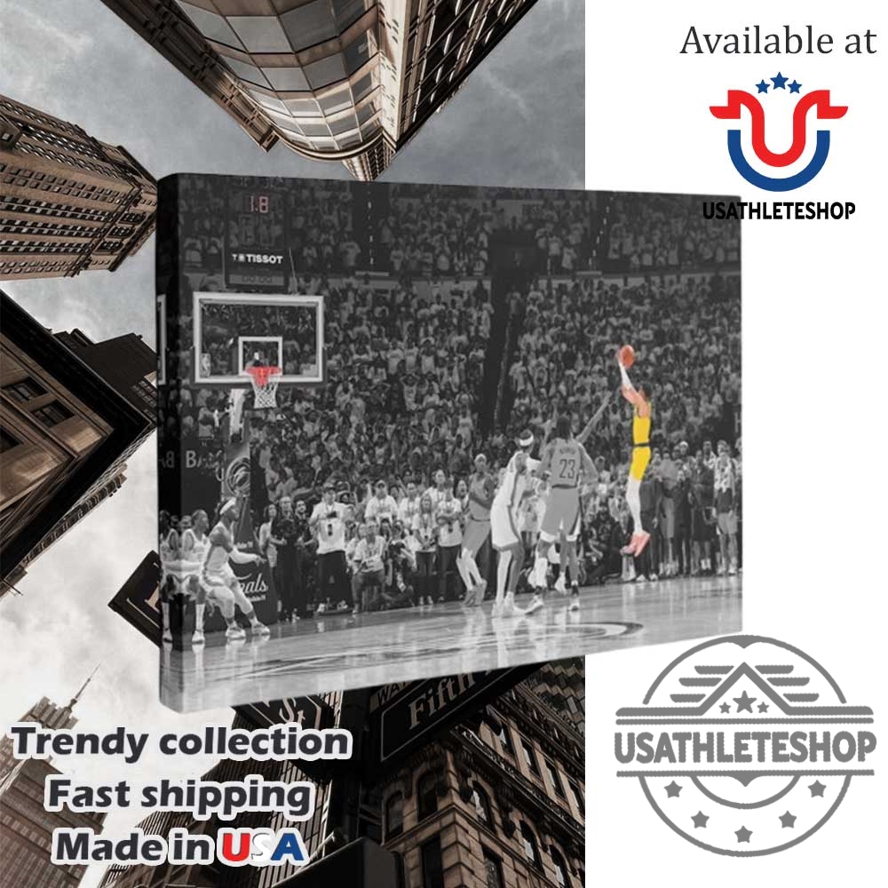 "Shop Indiana Pacers Canvas Art, Playoffs Posters, and Hawaiian Shirts" 2 Tyrese Haliburton Buzzerbeater Vs. Thunder Pacers Canvas Wall Art Home Decor Framed Poster Print