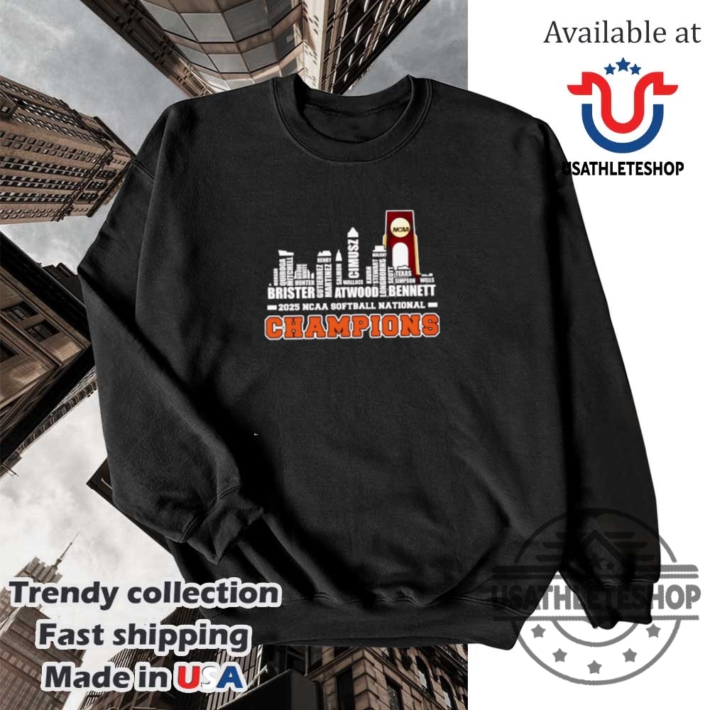 Skyline Name 2025 Ncaa Softball National Champions Texas Longhorns Shirt 5 Skyline name 2025 NCAA Softball National Champions Texas Longhorns shirt