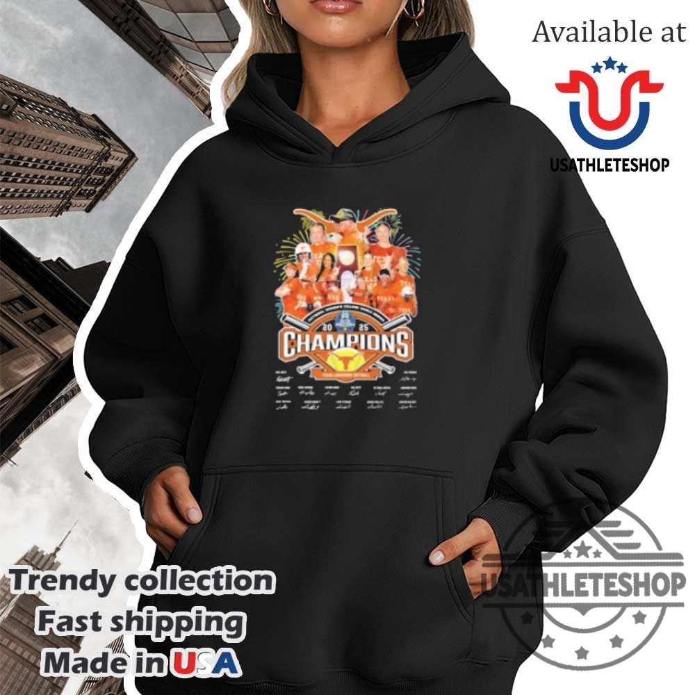Texas Longhorns Ncaa National Womens College World Series Champions 2025 Signatures Shirt 4 Texas Longhorns NCAA National Women’s College World Series Champions 2025 Signatures Shirt