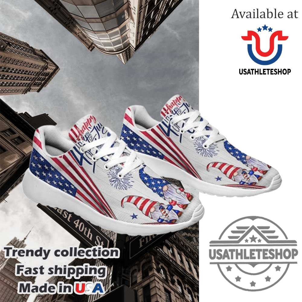 Patriotic Shoes Gnomes Happy 4Th Of July Print Sneakers