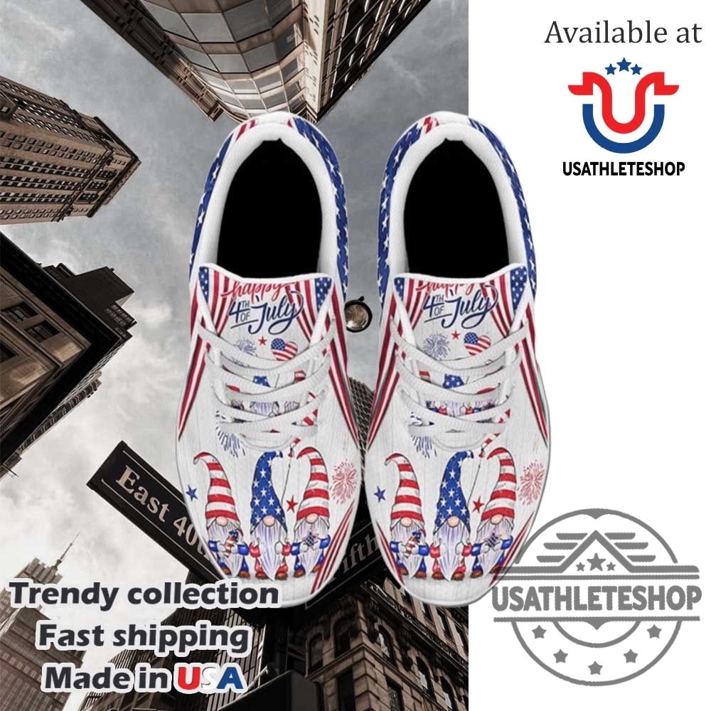 Patriotic Shoes Gnomes Happy 4Th Of July Print Sneakers 5 Patriotic Shoes Gnomes Happy 4th Of July Print Sneakers