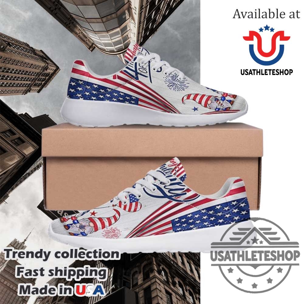 Patriotic Shoes Gnomes Happy 4Th Of July Print Sneakers 7 Patriotic Shoes Gnomes Happy 4th Of July Print Sneakers