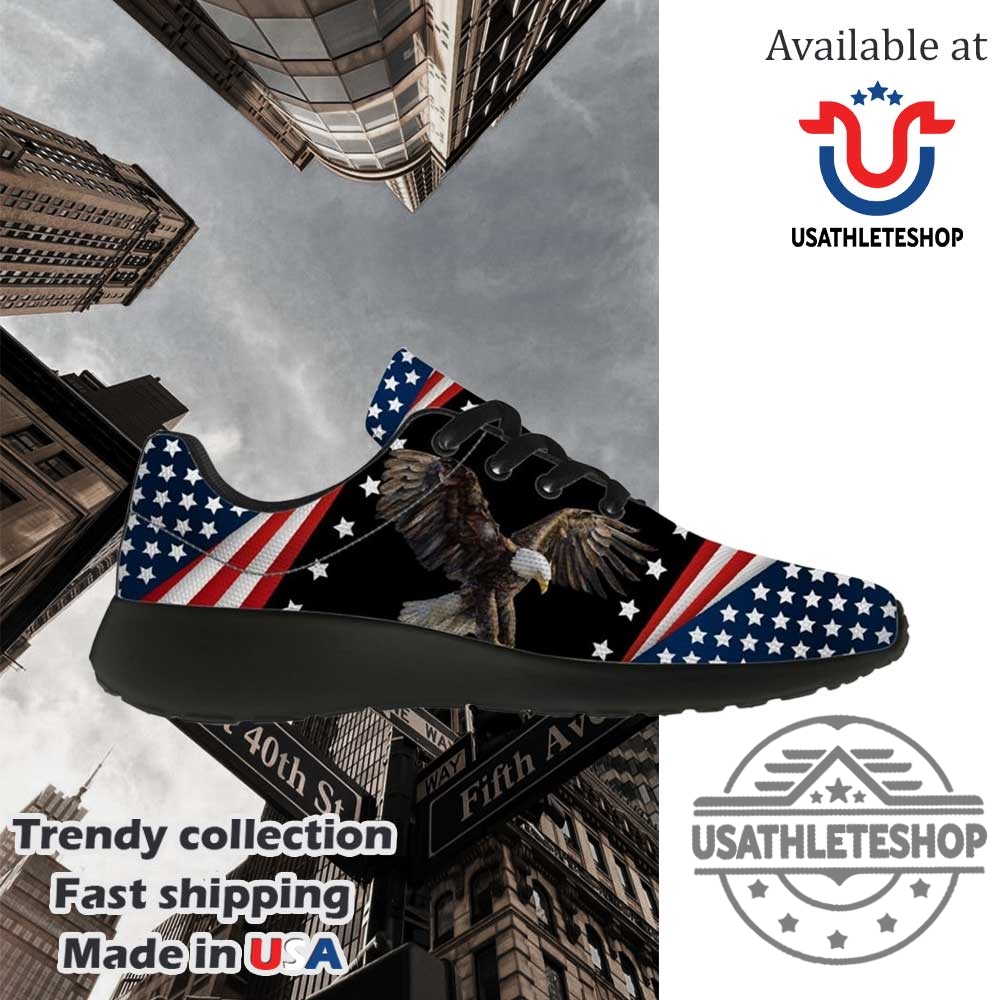 Mens Patriotic 4Th Of July Red White Blue Shoes 3D Print Flag Sneakers 4 Mens Patriotic 4Th Of July Red White Blue Shoes 3D Print Flag Sneakers usathleteshop 2