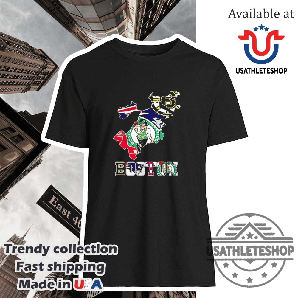Boston Sports Team Map Logo Shirt