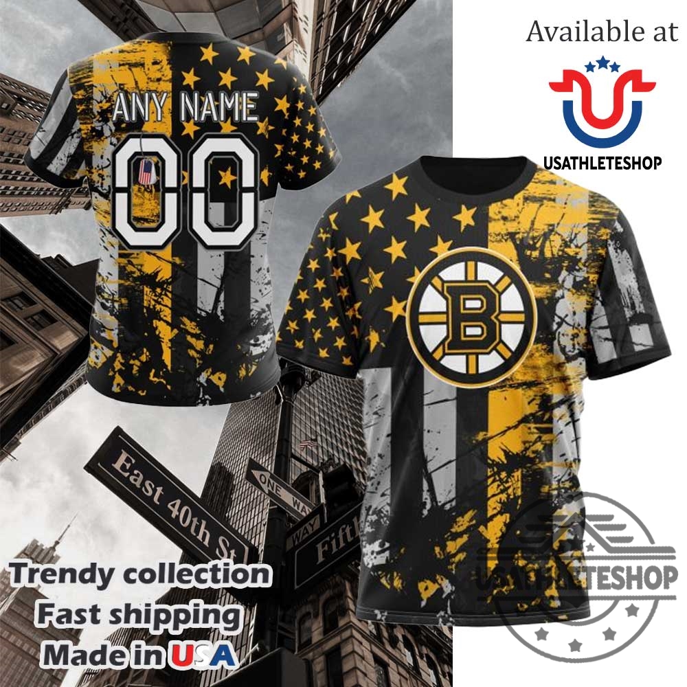 Nhl Boston Bruins Custom Name Number For America All Over Print Shirt