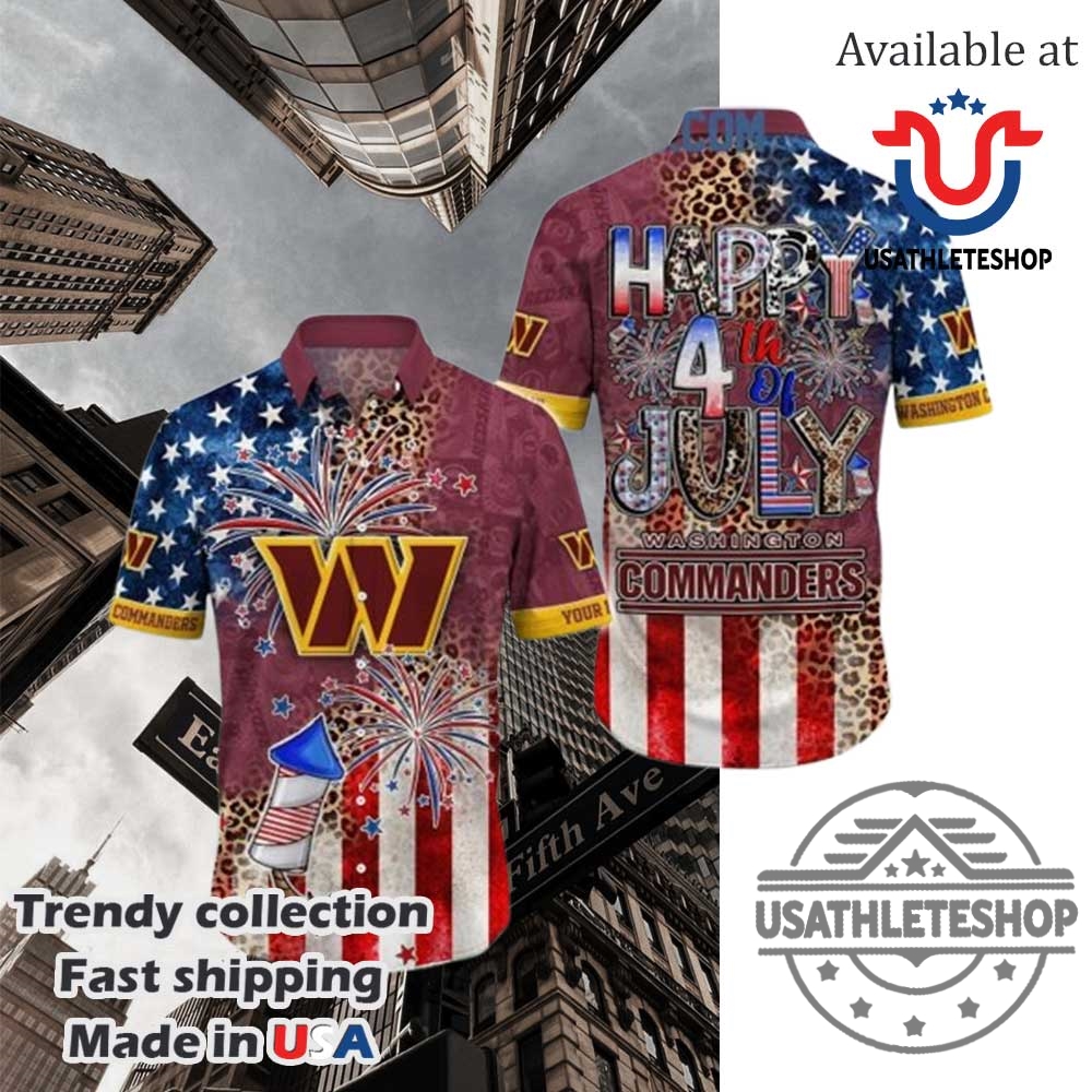 Washington Commanders Patriot Fan Happy 4Th Of July Hawaiian Shirts