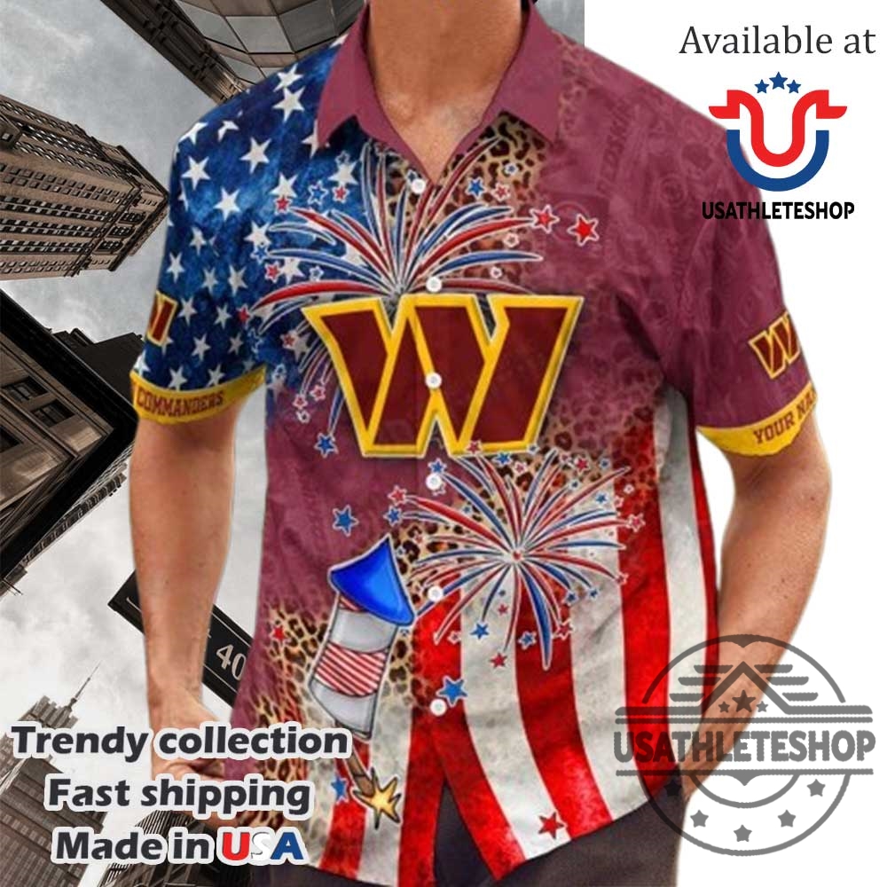 Washington Commanders Patriot Fan Happy 4Th Of July Hawaiian Shirts 3 Washington Commanders Patriot Fan Happy 4th Of July Hawaiian Shirts