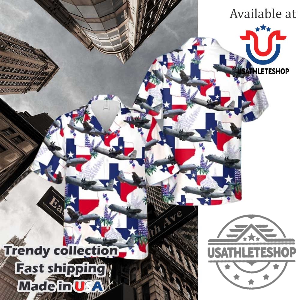Us Air Force Texas Air National Guard C130j Hawaiian Shirt