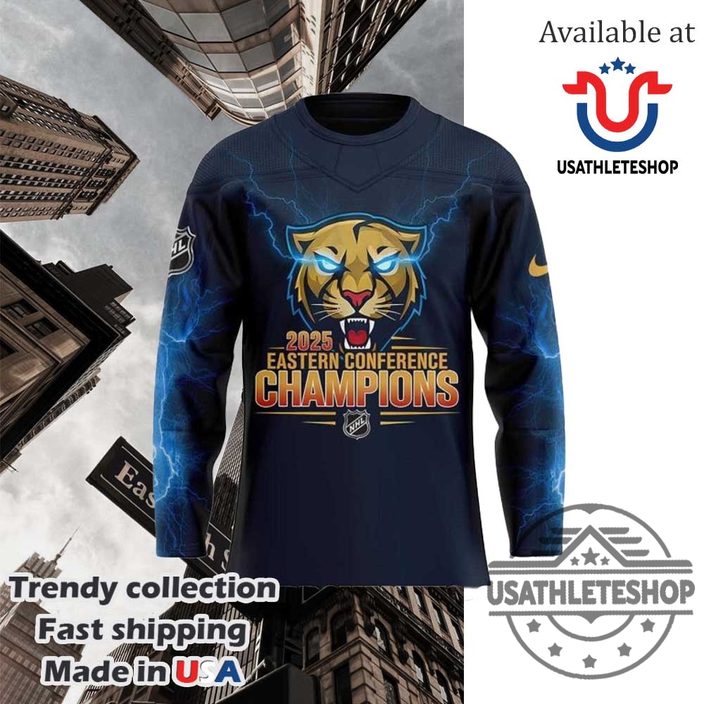 Florida Panthers 2025 Eastern Conference Champions Jersey 4 Florida Panthers 2025 Eastern Conference Champions Jersey