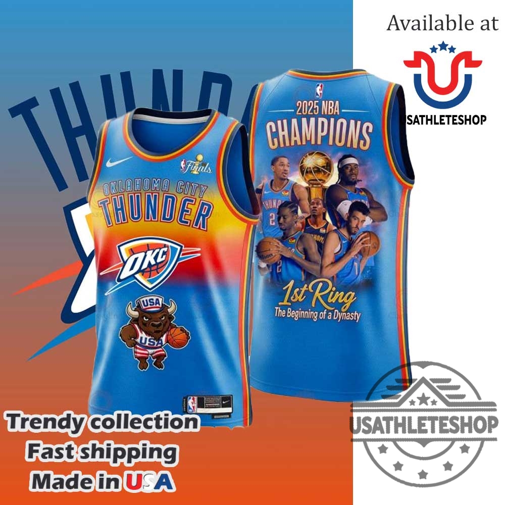 Oklahoma City Basketball 1St Ring Champions Finals 202425 3D Basketball Jersey 3 Oklahoma City Basketball 1st Ring Champions Finals 2024-25 3D Basketball Jersey