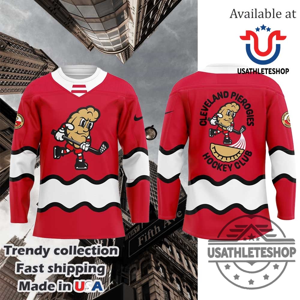 Cleveland Monsters Pucks And Pierogies Hockey Red Jersey