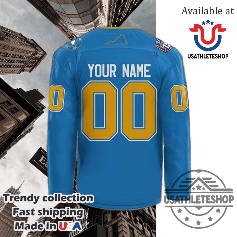 Bobcats Blue Ridge Hockey Jersey Blue Personalized Jersey With Name Number 4 Bobcats Blue Ridge Hockey Jersey - Blue Personalized Jersey with Name Number