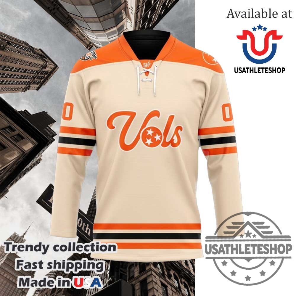 Tennessee Volunteers Vols Cream Hockey Jersey 5 Tennessee Volunteers Vols Cream Hockey Jersey
