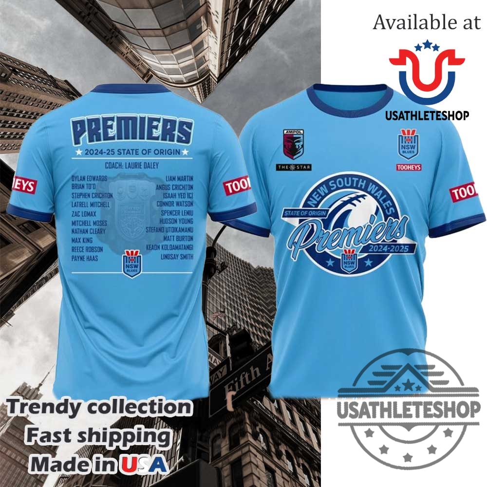 New South Wales Blues Premier 2024 2025 State Of Origin Shirt