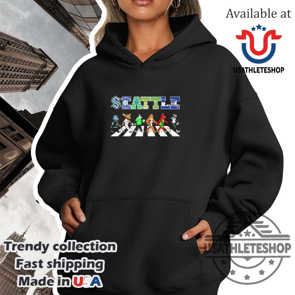 Seattle Mascot Sports Team Abbey Road Tshirt 4 Seattle mascot sports team abbey road T-shirt
