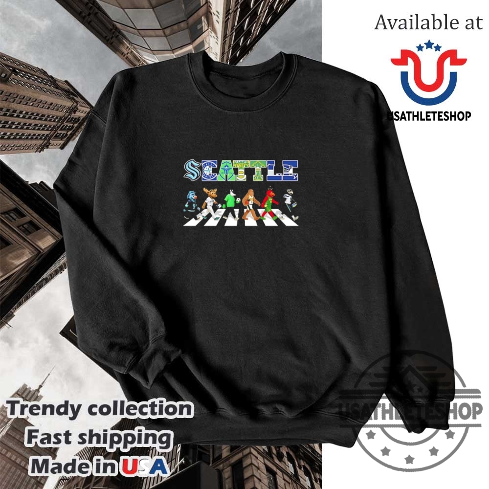 Seattle Mascot Sports Team Abbey Road Tshirt 5 Seattle mascot sports team abbey road T-shirt