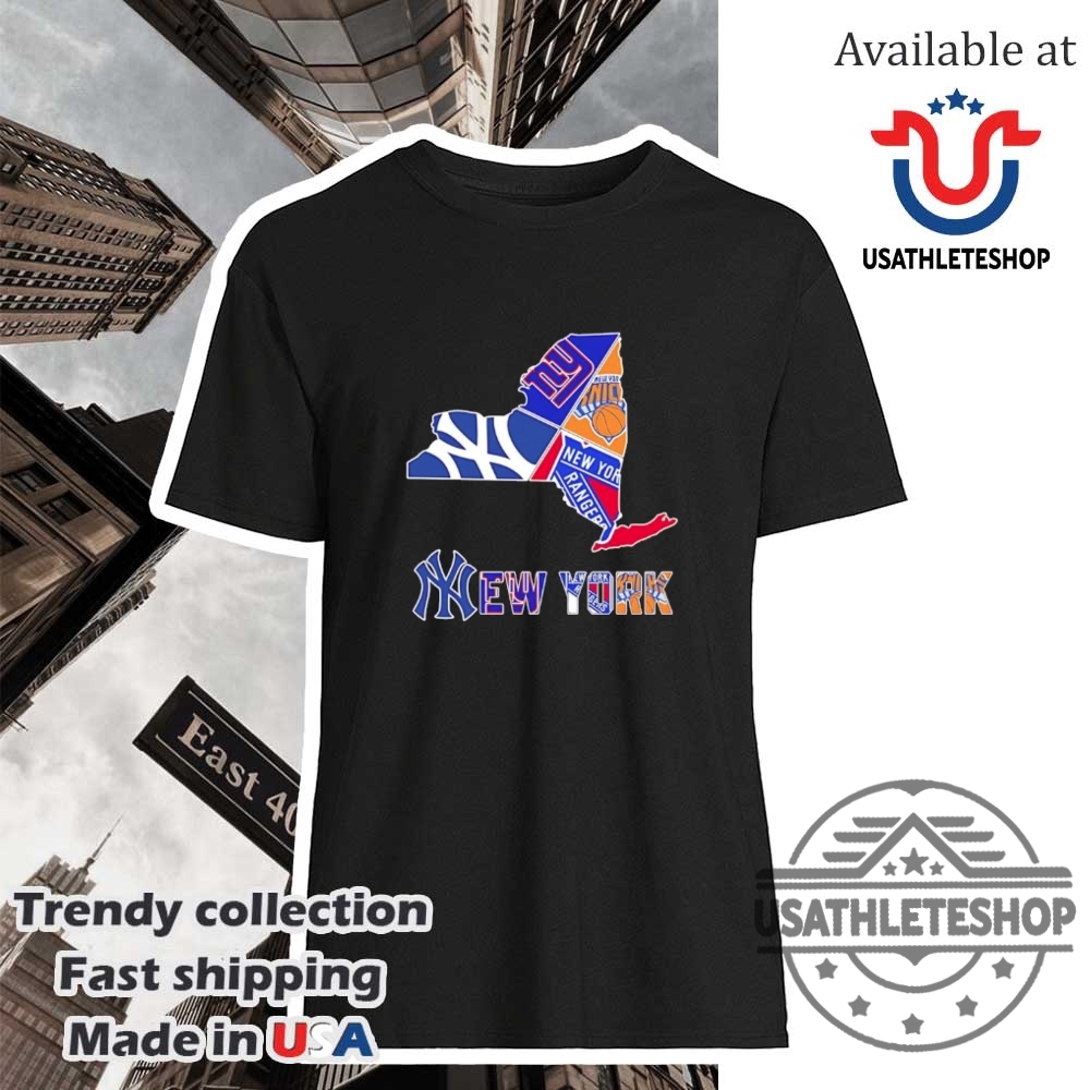 New York Map Sports Logo Teams Shirt